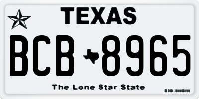 TX license plate BCB8965