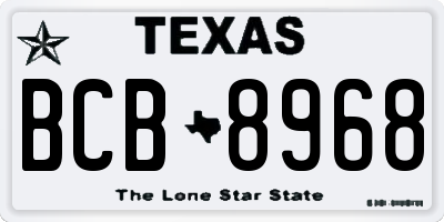 TX license plate BCB8968