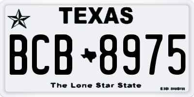 TX license plate BCB8975