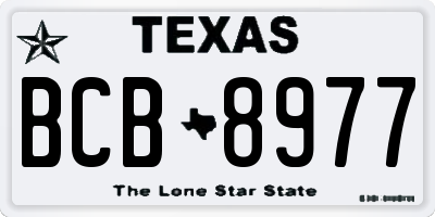 TX license plate BCB8977
