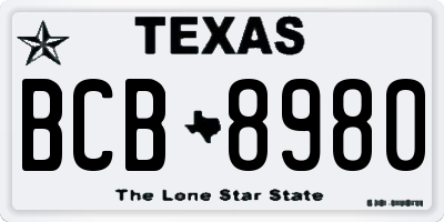 TX license plate BCB8980