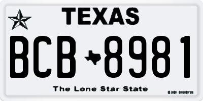 TX license plate BCB8981