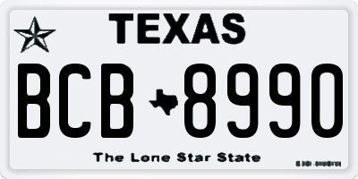 TX license plate BCB8990