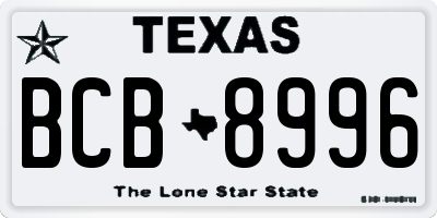 TX license plate BCB8996