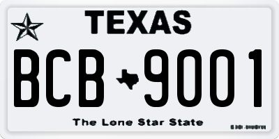 TX license plate BCB9001