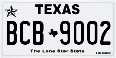 TX license plate BCB9002