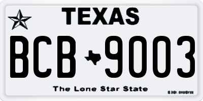 TX license plate BCB9003