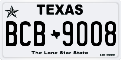 TX license plate BCB9008