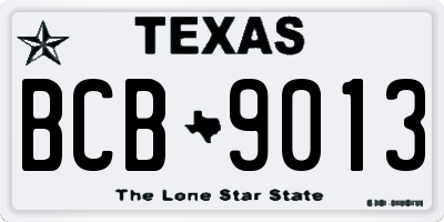 TX license plate BCB9013