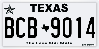 TX license plate BCB9014