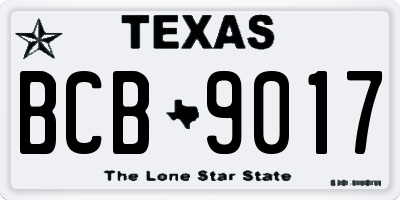 TX license plate BCB9017