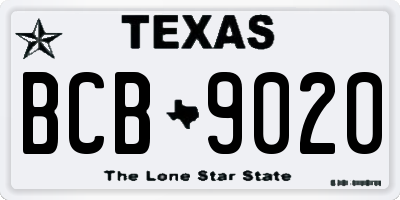 TX license plate BCB9020