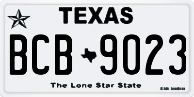 TX license plate BCB9023