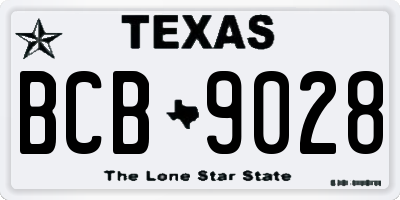 TX license plate BCB9028