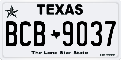 TX license plate BCB9037