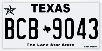 TX license plate BCB9043
