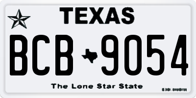 TX license plate BCB9054