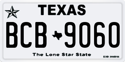 TX license plate BCB9060