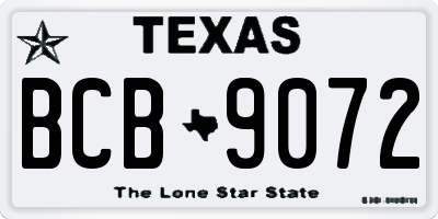 TX license plate BCB9072