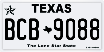 TX license plate BCB9088
