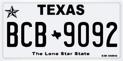 TX license plate BCB9092