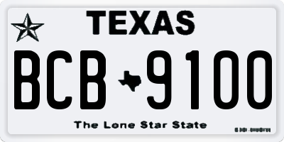TX license plate BCB9100