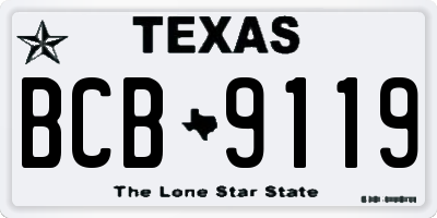 TX license plate BCB9119