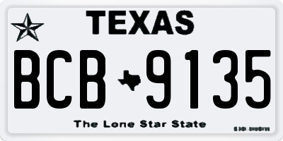 TX license plate BCB9135