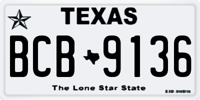 TX license plate BCB9136