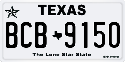 TX license plate BCB9150