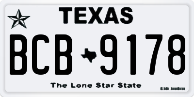 TX license plate BCB9178