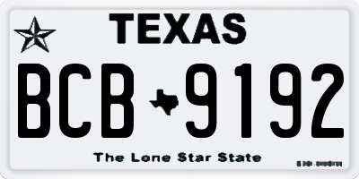 TX license plate BCB9192