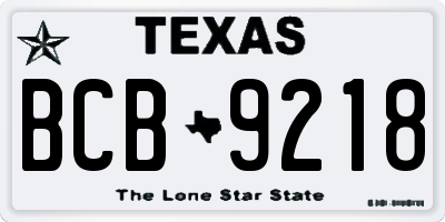 TX license plate BCB9218