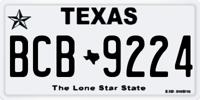 TX license plate BCB9224