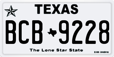 TX license plate BCB9228