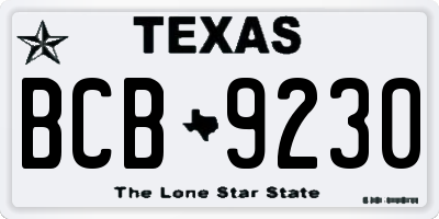 TX license plate BCB9230