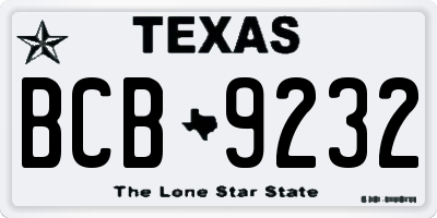 TX license plate BCB9232