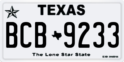 TX license plate BCB9233