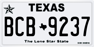 TX license plate BCB9237