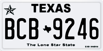 TX license plate BCB9246
