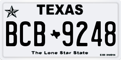 TX license plate BCB9248