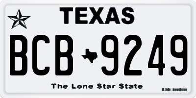 TX license plate BCB9249