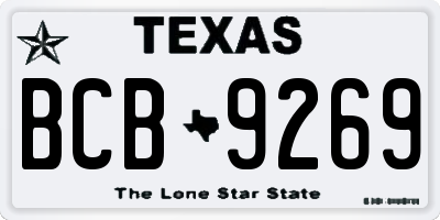 TX license plate BCB9269
