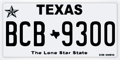 TX license plate BCB9300