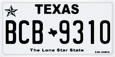 TX license plate BCB9310