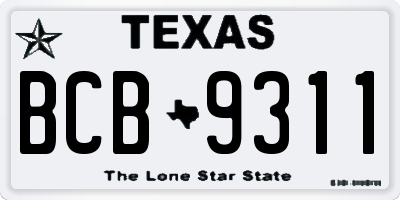 TX license plate BCB9311