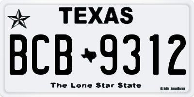 TX license plate BCB9312