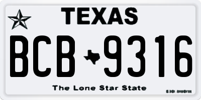 TX license plate BCB9316