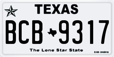 TX license plate BCB9317