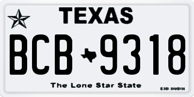 TX license plate BCB9318